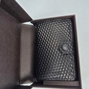 Secrid Miniwallet Cubic Black-Titanium Leather RFID Card Protector Wallet MCu